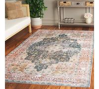 Safavieh Alfombra Angustiadas Rug Ideal para áreas de Alto tráfico - Lavable a máquina y Antideslizante - Arizona Collection, Pelo Corto, in Verde y Marrón, 152 X 244 cm