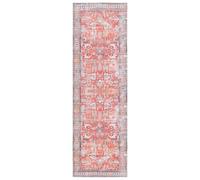 SAFAVIEH Alfombra Angustiadas Rug Ideal para áreas de Alto tráfico - Lavable a máquina y Antideslizante - Arizona Collection, Pelo Corto, in Rojo y Azul, 69 X 122 cm
