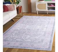 Safavieh Alfombra Angustiadas Rug Ideal para áreas de Alto tráfico - Lavable a máquina y Antideslizante - Arizona Collection, Pelo Corto, in Rosa y Beige, 122 X 183 cm