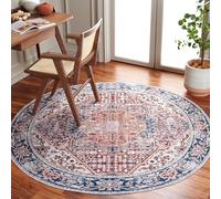 Safavieh Alfombra Angustiadas Rug Ideal para áreas de Alto tráfico - Lavable a máquina y Antideslizante - Arizona Collection, Pelo Corto, in Rojo y Azul Marino, 183 X 183 cm
