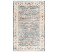 Safavieh Distressed Alfombra Lavable a máquina y Antideslizante - Ideal para Zonas de Alto tráfico - Colección Arizona - Pelo Corto Verde y Beige 120 x 180 cm