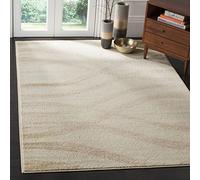 Safavieh Alfombra Angustiadas Sala de Estar, Comedor, Dormitorio - Adirondack Collection, Pelo Corto, Crema y champán, 155 X 229 cm
