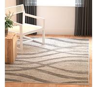 Safavieh Alfombra Angustiadas Sala de Estar, Comedor, Dormitorio - Adirondack Collection, Pelo Corto, Crema y Gris, 91 X 152 cm