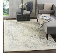 Safavieh Alfombra Angustiadas Sala de Estar, Comedor, Dormitorio - Adirondack Collection, Pelo Corto, Marfil y Pizarra, 122 X 183 cm