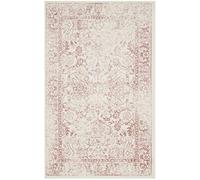 Safavieh Alfombra Angustiadas Sala de Estar, Comedor, Dormitorio - Adirondack Collection, Pelo Corto, Marfil y Rosa, 91 X 152 cm