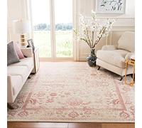 Safavieh Alfombra Angustiadas Sala de Estar, Comedor, Dormitorio - Adirondack Collection, Pelo Corto, Marfil y Rosa, 274 x 366 cm
