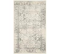 Safavieh Alfombra Angustiadas Sala de Estar, Comedor, Dormitorio - Adirondack Collection, Pelo Corto, Marfil y Plata, 91 X 152 cm