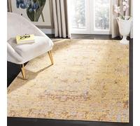 Safavieh Alfombra Angustiadas Sala de Estar, Comedor, Dormitorio - Mystique Collection, Pelo Corto, Dorado y Multi, 152 X 244 cm