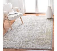 Safavieh Alfombra Angustiadas Sala de Estar, Comedor, Dormitorio - Passion Collection, Pelo Corto, Gris y Verde, 122 X 170 cm