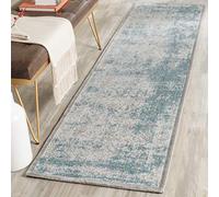 Safavieh Alfombra Angustiadas Sala de Estar, Comedor, Dormitorio - Passion Collection, Pelo Corto, Turquesa y Marfil, 66 X 244 cm