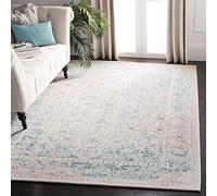 Safavieh Alfombra Angustiadas Sala de Estar, Comedor, Dormitorio - Passion Collection, Pelo Corto, Turquesa y Marfil, 155 X 231 cm