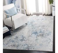 SAFAVIEH Alfombra Bohemia Chic para salón, Comedor, Dormitorio, colección Tulum, Pelo Corto, Color Marfil y Azul, 122 x 183 cm