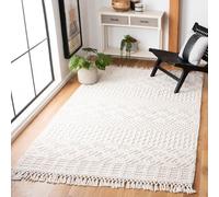 Safavieh Alfombra Bohemia para salón, Comedor, Dormitorio, colección Casablanca, Pelo Corto, Color Marfil, 122 x 183 cm