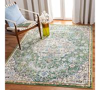 Safavieh Alfombra Bohemia para salón, Comedor, Dormitorio, colección Madison, Pelo Corto, Color Verde y Turquesa, 160 x 160 cm