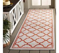 Safavieh - Alfombra Boho para Sala de Estar, Comedor, Dormitorio - Amherst Collection, Alfombra de Pelo Corto, Beige y Naranja, 69 x 213 cm