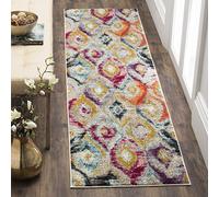 Safavieh - Alfombra Boho para Sala de Estar, Comedor, Dormitorio - Mónaco Collection, Alfombra de Pelo Corto, Multi, 66 x 183 cm