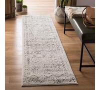 Safavieh - Alfombra Boho para Sala de Estar, Comedor, Dormitorio - Tulum Collection, Alfombra de Pelo Corto, Marfil y Gris, 62 x 240 cm
