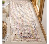 Safavieh Alfombra Boho Sala de Estar, Comedor, Dormitorio - Cape Cod Collection, Pelo Corto, Beige y Multicolor, 69 X 244 cm