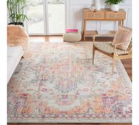 Safavieh Alfombra Boho Sala de Estar, Comedor, Dormitorio - Madison Collection, Pelo Corto, Beige y Naranja, 244 X 305 cm