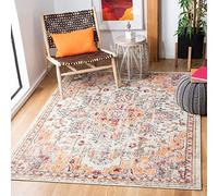 Safavieh Alfombra Boho Sala de Estar, Comedor, Dormitorio - Madison Collection, Pelo Corto, Beige y Naranja, 91 X 152 cm