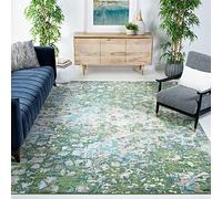 Safavieh Alfombra Boho Sala de Estar, Comedor, Dormitorio - Madison Collection, Pelo Corto, Verde y Turquesa, 183 X 274 cm