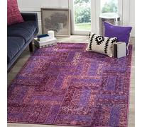 Safavieh Alfombra Boho Sala de Estar, Comedor, Dormitorio - Monaco Collection, Pelo Corto, Morado y Multi, 155 X 231 cm