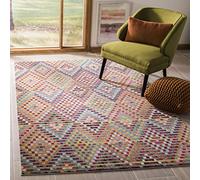 Safavieh Alfombra Boho Sala de Estar, Comedor, Dormitorio - Monaco Collection, Pelo Corto, Multi y Beige, 122 X 170 cm