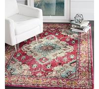 Safavieh Alfombra Boho Chic para salón, Comedor, Dormitorio, colección Mónaco, Pelo Corto, en Rosa y Multicolor, 122 x 170 cm