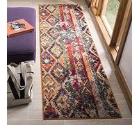 Safavieh Alfombra Boho Sala de Estar, Comedor, Dormitorio - Monaco Collection, Pelo Corto, Violeta y Naranja, 80 x 180 cm