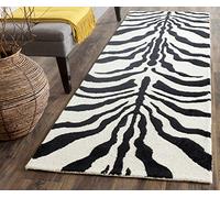 Safavieh - Alfombra con Estampado de Animales para salón, Comedor, Dormitorio, 80 x 180 cm, Color Marfil y Negro