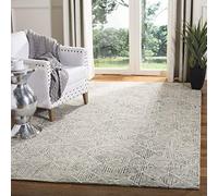 Safavieh - Alfombra contemporánea para Sala de Estar, Comedor, Dormitorio - Abstract Collection, Alfombra de Pelo Corto, Marfil y Verde, 122 x 183 cm