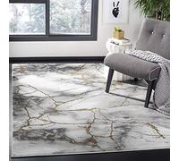 Safavieh - Alfombra contemporánea para Sala de Estar, Comedor, Dormitorio - Craft Collection, Alfombra de Pelo Corto, Gris y Oro, 122 x 183 cm