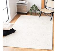 Safavieh - Alfombra contemporánea para Sala de Estar, Comedor, Dormitorio - Textural Collection, Alfombra de Pelo Corto, Marfil, 107 x 168 cm