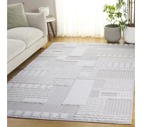 SAFAVIEH Alfombra contemporánea para Sala de Estar, Comedor, Dormitorio - Trends, apilable Medio, Beige y Marfil, 91 x 152 cm