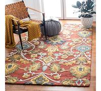SAFAVIEH Alfombra contemporánea para salón, Comedor, Dormitorio, Alfombra Cuarto, colección Blossum, Pelo Corto, Multicolor, 122 x 122 cm
