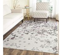 Safavieh Alfombra contemporánea para salón, Comedor, Dormitorio, colección Adirondack, Pelo Corto, Marfil y Morado, 122 x 183 cm