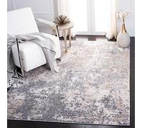 Safavieh Alfombra contemporánea para salón, Comedor, Dormitorio, colección Aston, Pelo Corto, Gris Claro y Gris, 160 x 231 cm