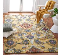 Safavieh Alfombra contemporánea para salón, Comedor, Dormitorio, colección Blossum, Pelo Corto, Multicolor, 90 x 90 cm