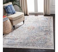 Safavieh Alfombra contemporánea para salón, Comedor, Dormitorio, colección de sueños, Pelo Corto, Gris y Multicolor, 91 x 152 cm