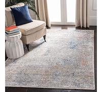 Safavieh Alfombra contemporánea para salón, Comedor, Dormitorio, colección de sueños, Pelo Corto, Gris y Azul, 122 x 183 cm