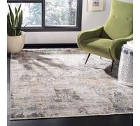 Safavieh Alfombra contemporánea para salón, Comedor, Dormitorio, colección Dream Collection, Pelo Corto, Color Gris y Verde, 152 x 244 cm