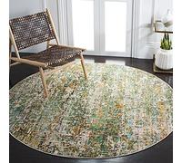 Safavieh Alfombra contemporánea para salón, Comedor, Dormitorio, colección Madison, Pelo Corto, Color Verde y Turquesa, 152 x 152 cm