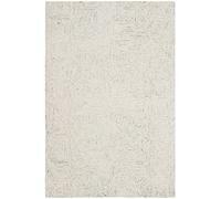 SAFAVIEH Alfombra Contemporáneas para Sala de Estar, Comedor, Dormitorio - Abstract Collection, Pelo Corto, Marfil y Azul Claro, 61 X 91 cm