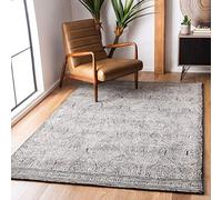 SAFAVIEH Alfombra Contemporáneas para Sala de Estar, Comedor, Dormitorio - Abstract Collection, Pelo Corto, Negro y Marfil, 122 X 183 cm