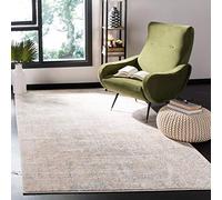Safavieh Alfombra Contemporáneas para Sala de Estar, Comedor, Dormitorio - Adirondack Collection, Pelo Corto, Beige y Pizarra, 91 X 152 cm