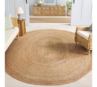 SAFAVIEH Alfombra Contemporáneas para Sala de Estar, Comedor, Dormitorio - Cape Cod Collection, Pelo Corto, Beige, 160 x 160 cm
