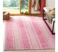 Safavieh Alfombra Contemporáneas para Sala de Estar, Comedor, Dormitorio - Courtyard Collection, Pelo Corto, Gris Claro y Fucsia, 160 X 231 cm