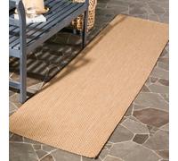 Safavieh Alfombra Contemporáneas para Sala de Estar, Comedor, Dormitorio - Courtyard Collection, Pelo Corto, Natural y Crema, 69 X 201 cm