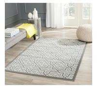 Safavieh Alfombra Contemporáneas para Sala de Estar, Comedor, Dormitorio - Courtyard Collection, Pelo Corto, Gris Claro y Antracita, 160 X 231 cm