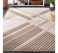 SAFAVIEH Alfombra Contemporáneas para Sala de Estar, Comedor, Dormitorio - Glacier Collection, Pelo Corto, Beige e Beige Chiaro, 91 X 152 cm